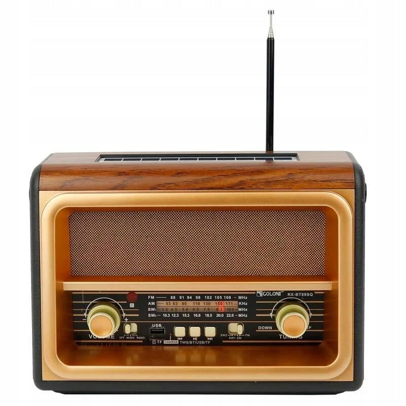 Retro FM Radio Portable with Bluetooth USB Solar Remote Control 1200mAh Packaging status original