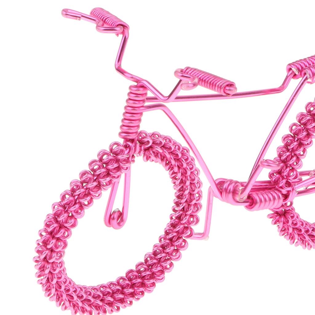 Retro Handicraft Bicycle Model Bike Toy For Kids Home Decor Pink Packaging status original