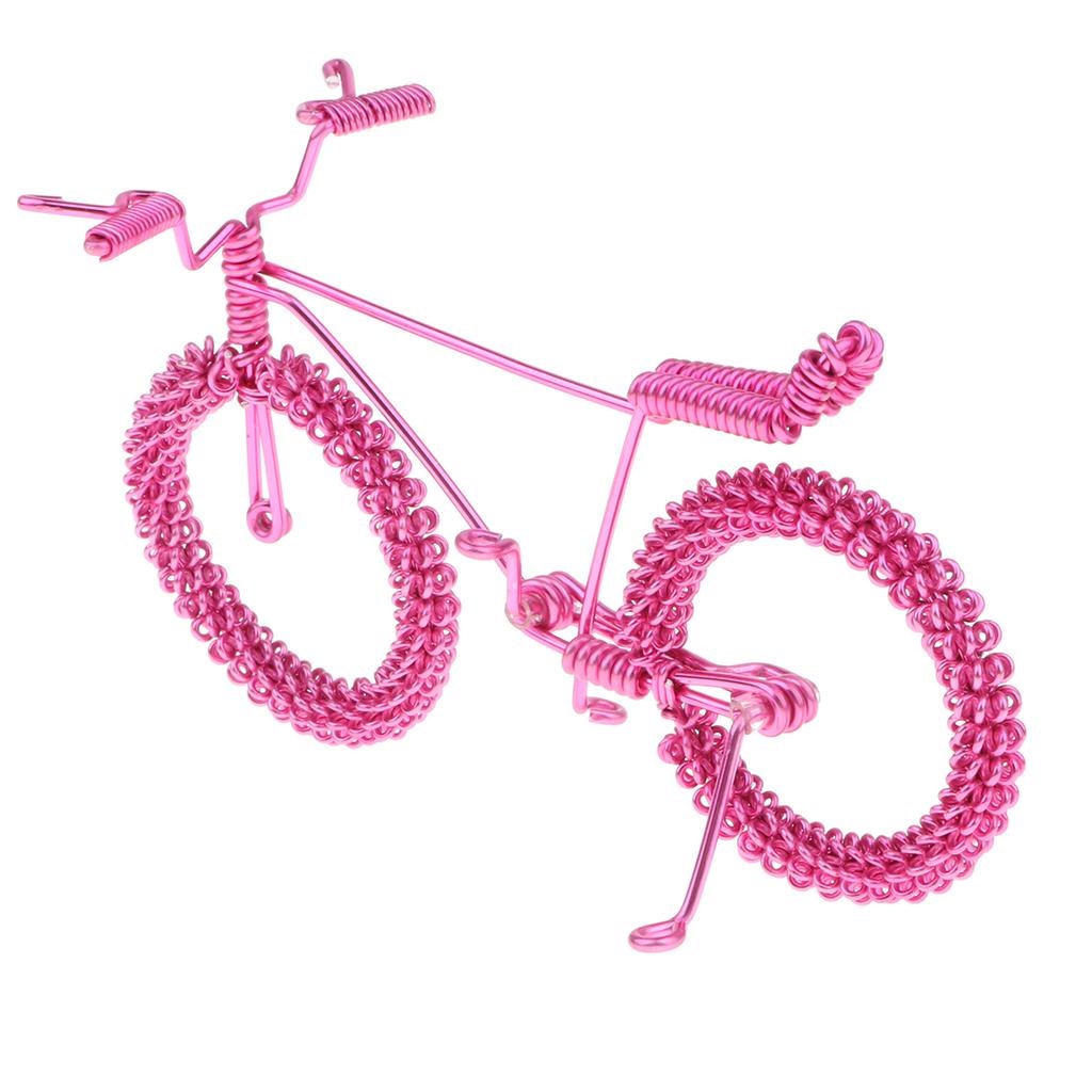 Retro Handicraft Bicycle Model Bike Toy For Kids Home Decor Pink