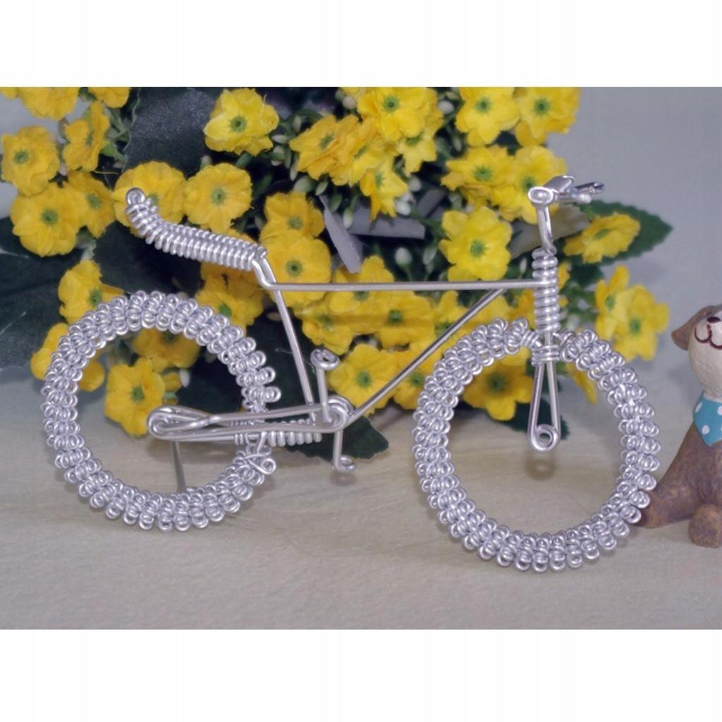 Retro Handicraft Bicycle Model, Bike Toy for Kids, Home Ornament Sliver Brand no brand