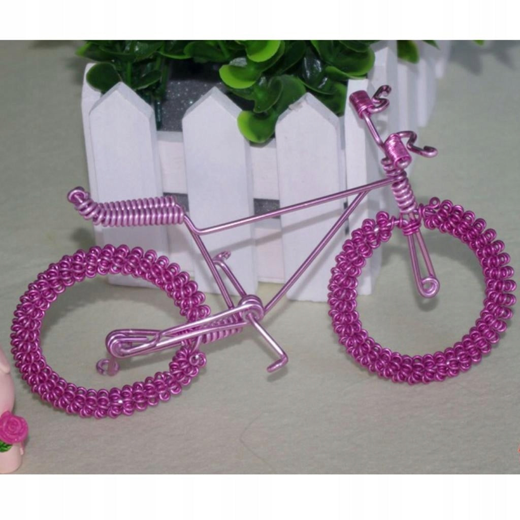 Retro Handmade Metal Bicycle Bike Toy Sculpture Ornament Model Decor Pink Brand no brand