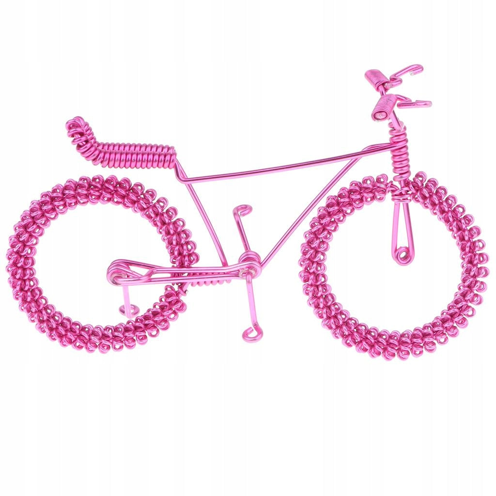 Retro Handmade Metal Bicycle Bike Toy Sculpture Ornament Model Decor Pink