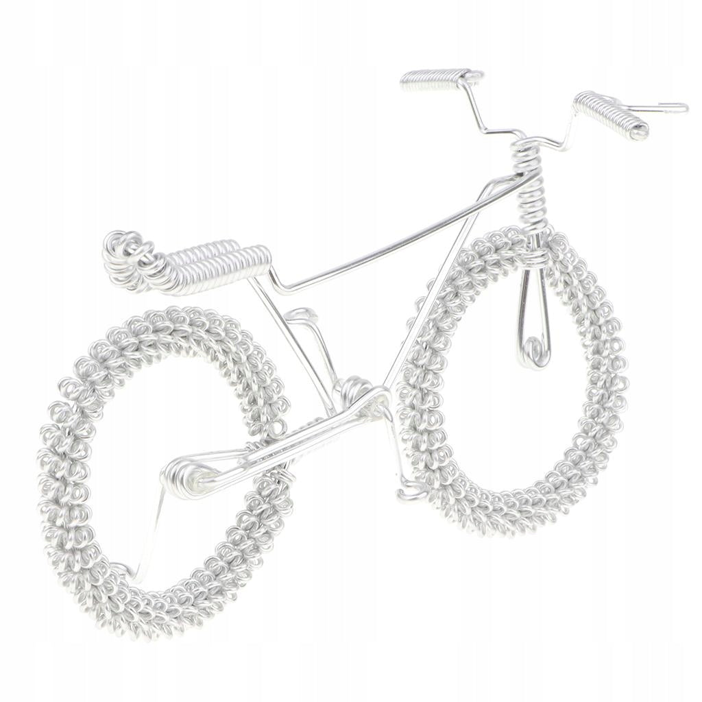 Retro Handmade Metal Bicycle Bike Toy Sculpture Ornament Model Decor Sliver Brand no brand