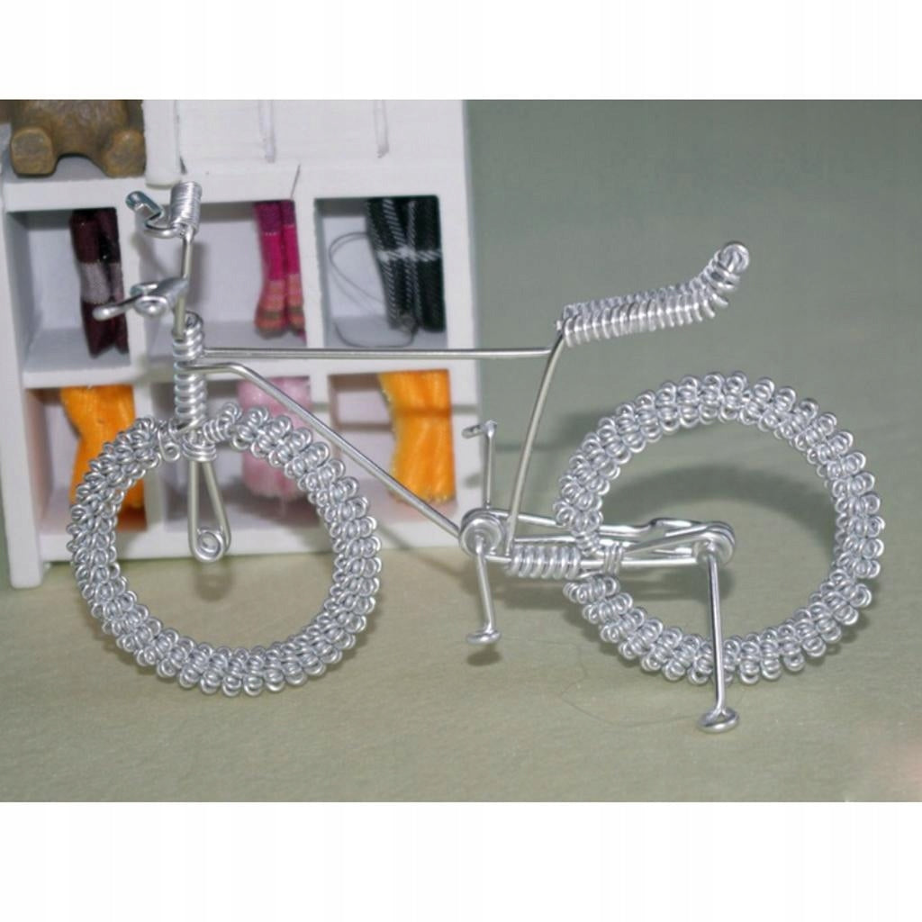 Retro Handmade Metal Bicycle Bike Toy Sculpture Ornament Model Decor Sliver Packaging status original