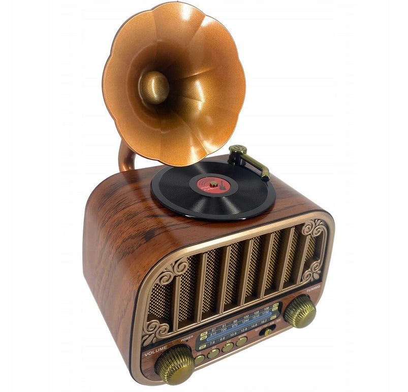 Retro Kitchen Radio 3 Bands FM/AM/SW USB/TF Bluetooth Aku18650 1200mAh Manufacturer code Meier Kolorado mahoń Infloo