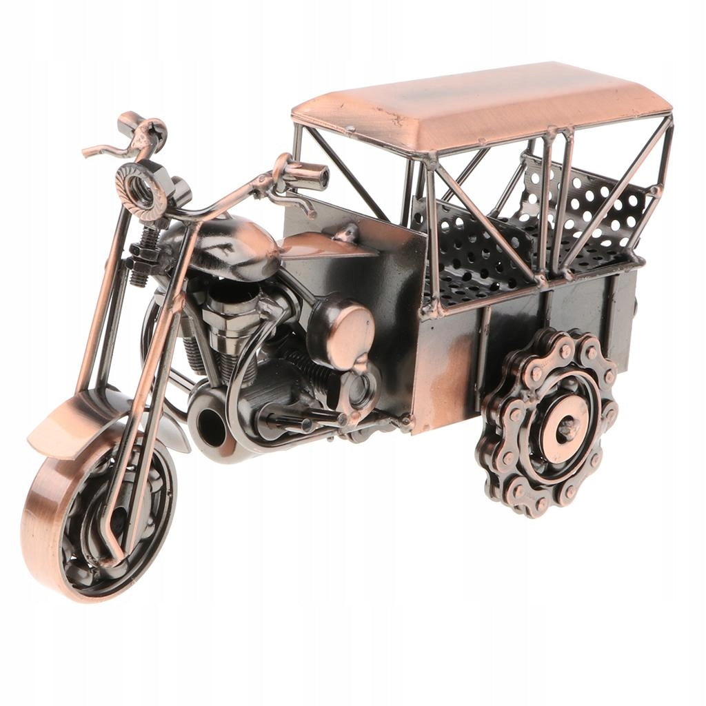 Retro Metal Art Craft Motorcycle Riders Screw Nuts Figurine Maximum speed 1 km/h