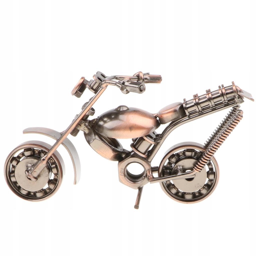Retro Metal Motorcycle Sculpture Model Collection 5 Bronze Brand no brand