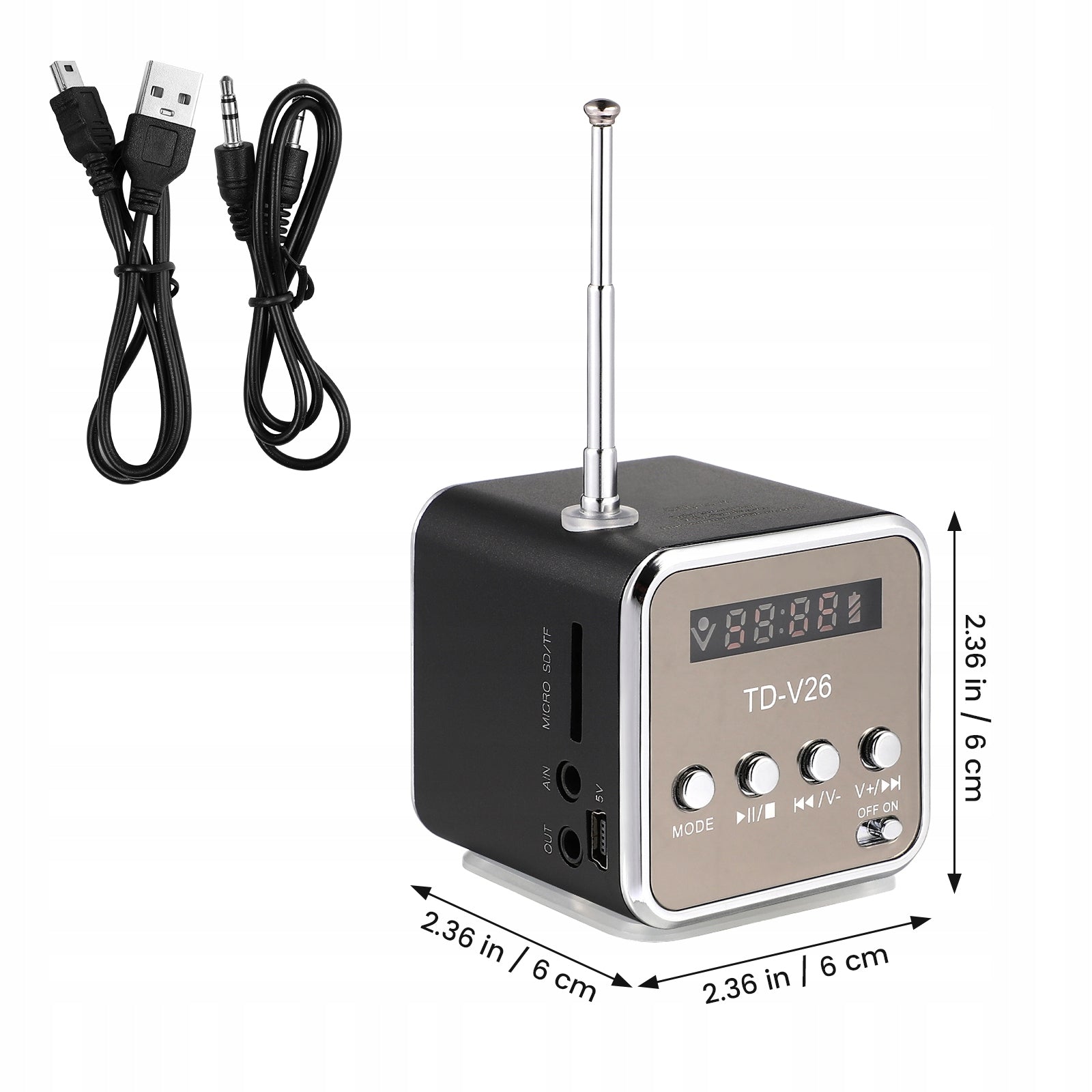 Retro Portable Black Wireless Speaker Kit for Home Brand no brand