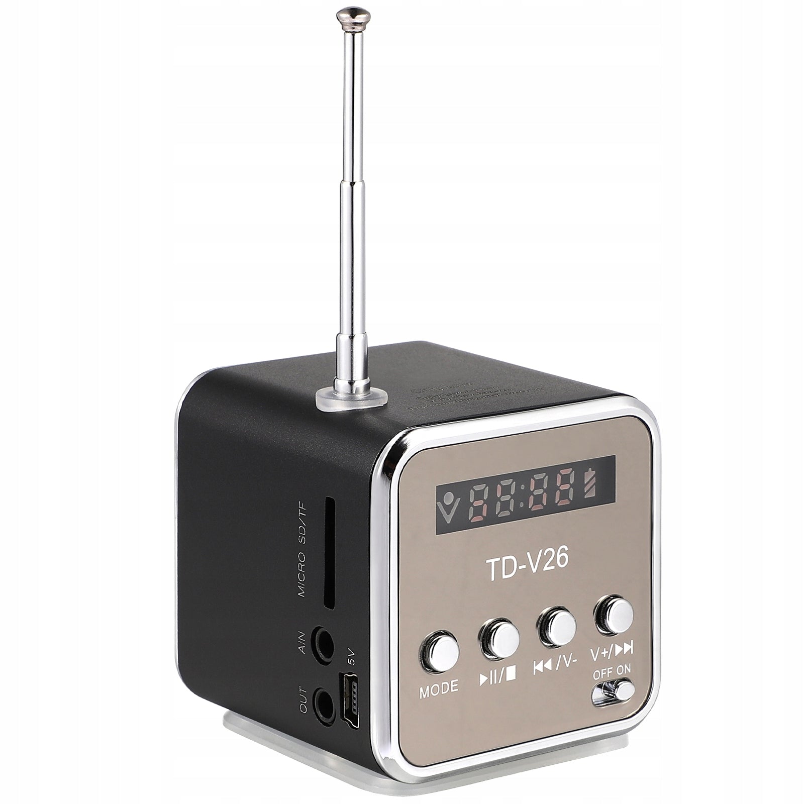 Retro Portable Black Wireless Speaker Kit for Home