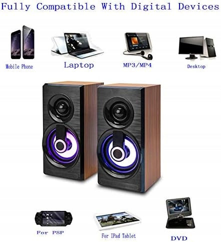 Retro Wired LED Speaker Light Hifi Stereo USB Mini Speaker Brand no brand