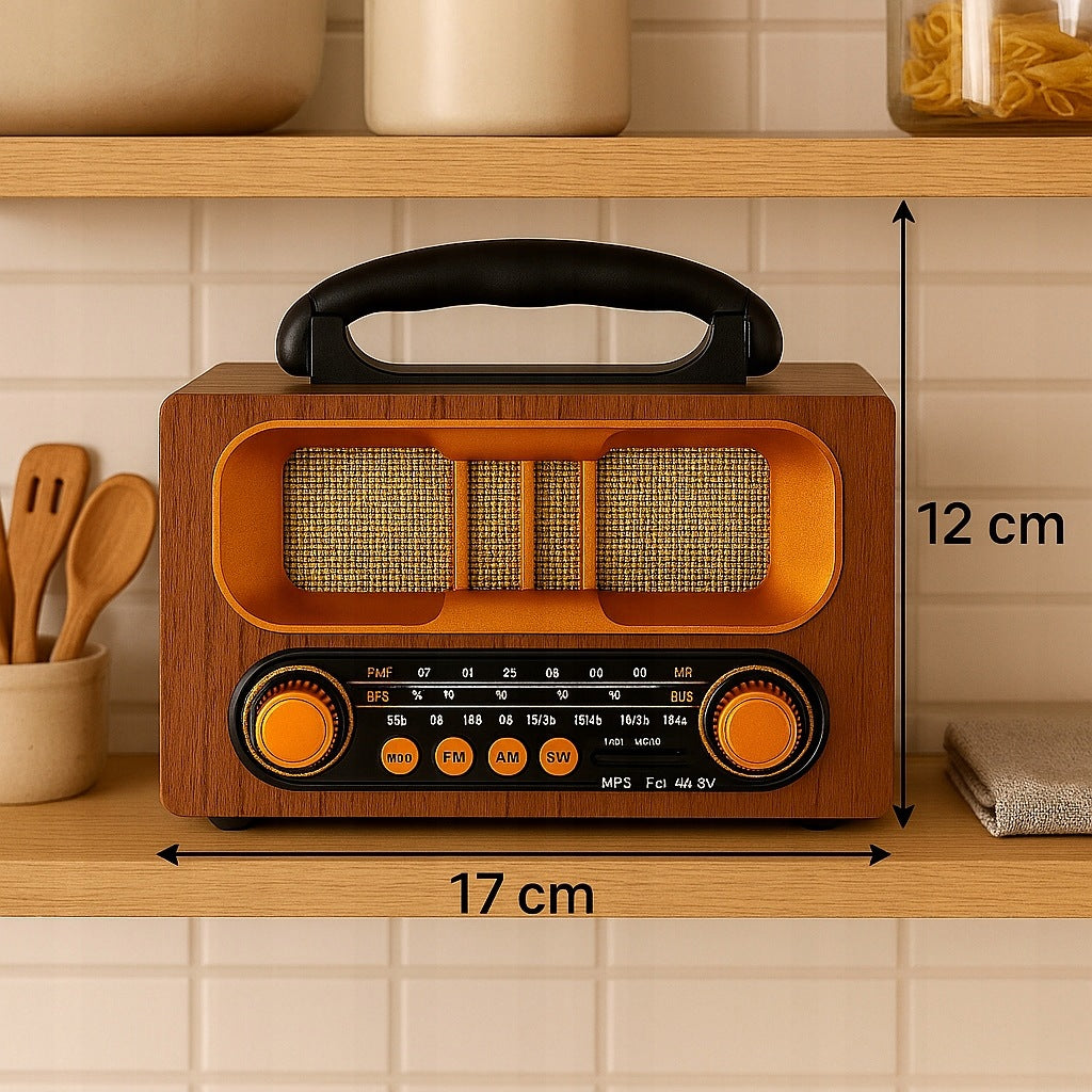 Retro radio with Bluetooth, AUX and DC 5V power supply - style and functionality Brand no brand