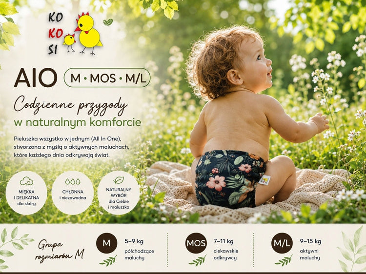Reusable Diaper AIO MOS PUL/Kobamboo KoKosi, Town Brand Kokosi