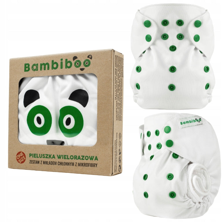 Reusable Diaper PUL Bambiboo With Absorbent Cartridge Microfiber Pocket