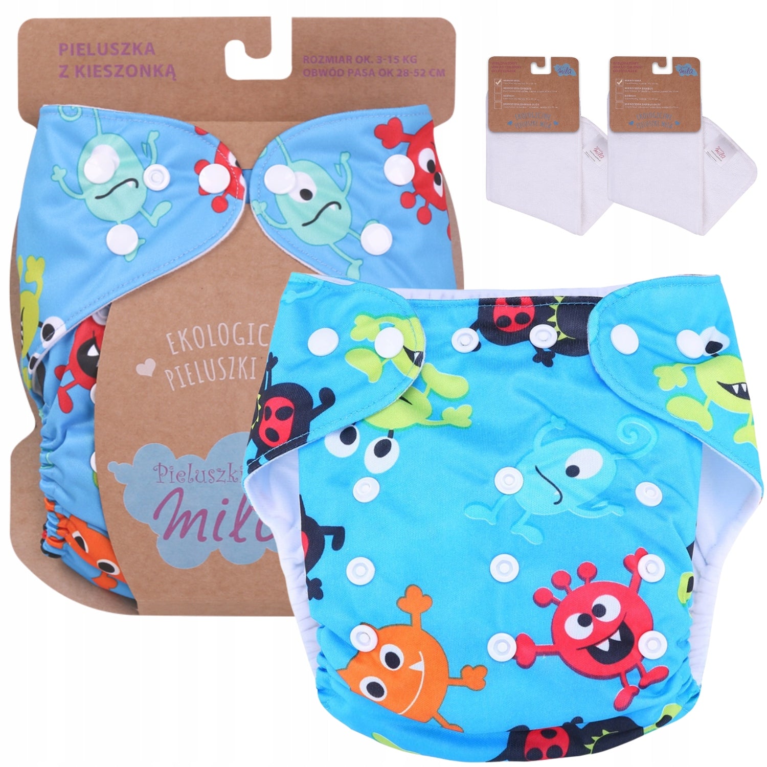 Reusable Diaper with Sea Pocket 3-15kg + 2 CARTRIDGES FREEBIE