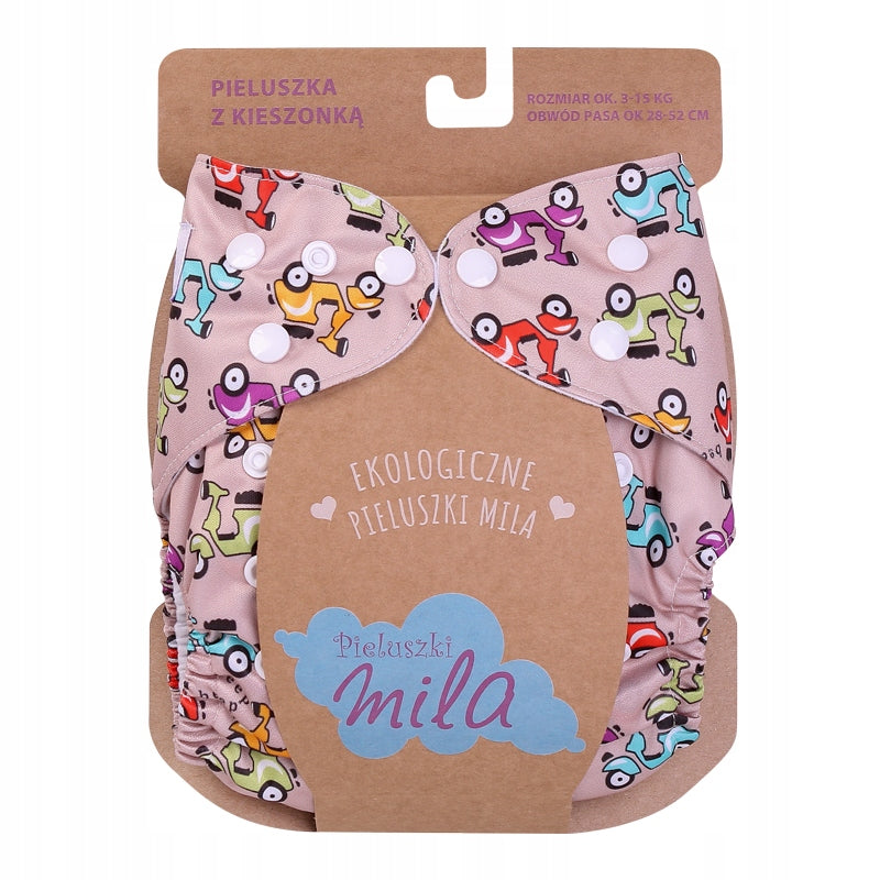Reusable Diapers PUL SIMED DIAPER POCKET + 1 CARTRIDGE Scooters Colors Manufacturer code K202