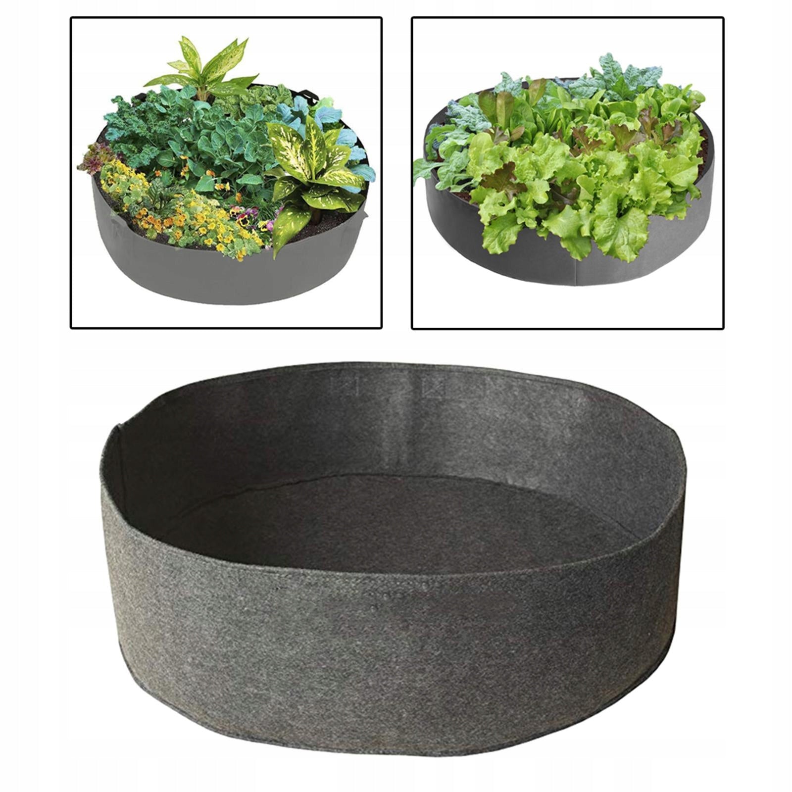 Reusable Fabric Raised Bed Garden Elevated Grow Bag Box Pouch Gray_60x20cm Product height 1 cm