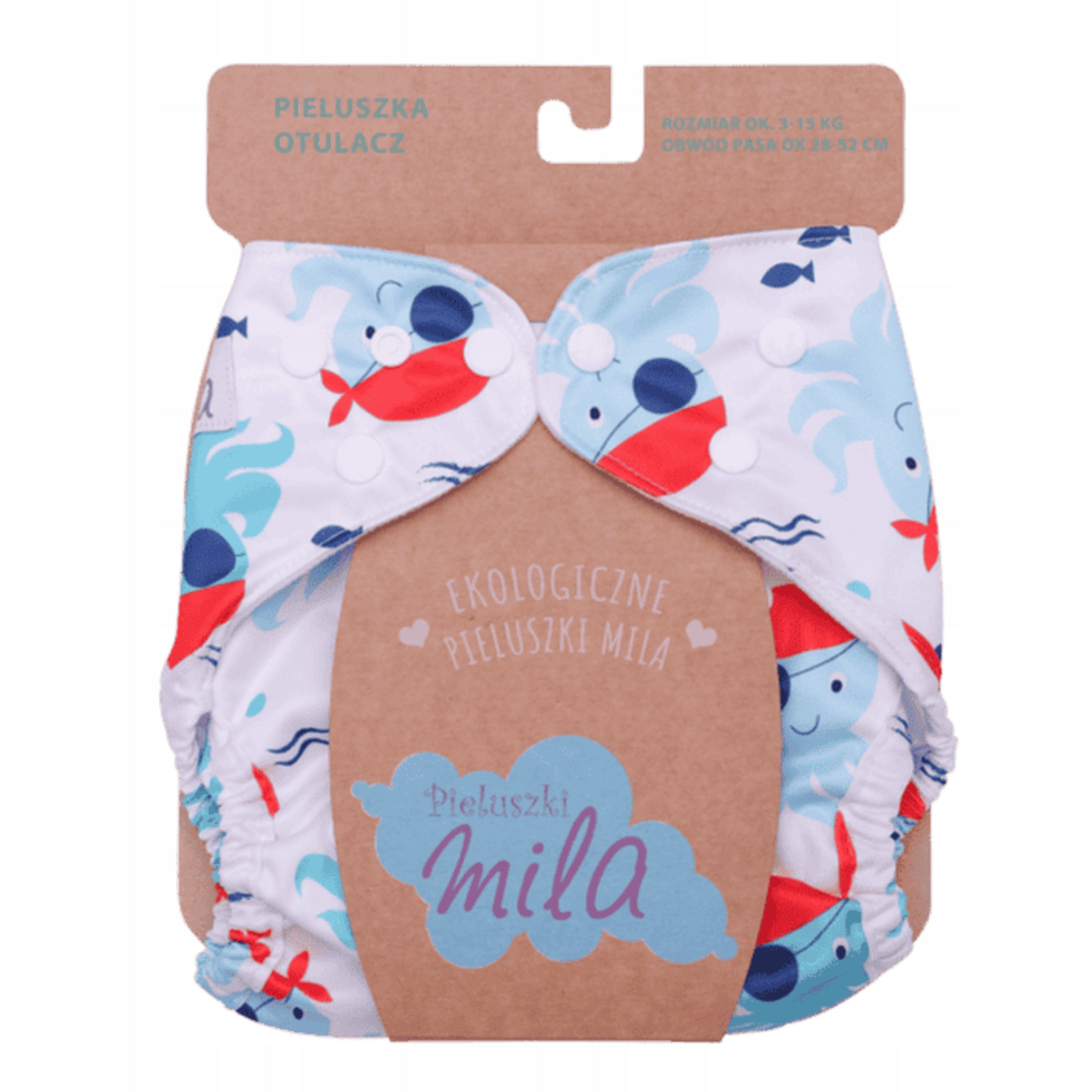 Reusable swaddle diaper PUL universal size 3-15 kg for naps Manufacturer code O217