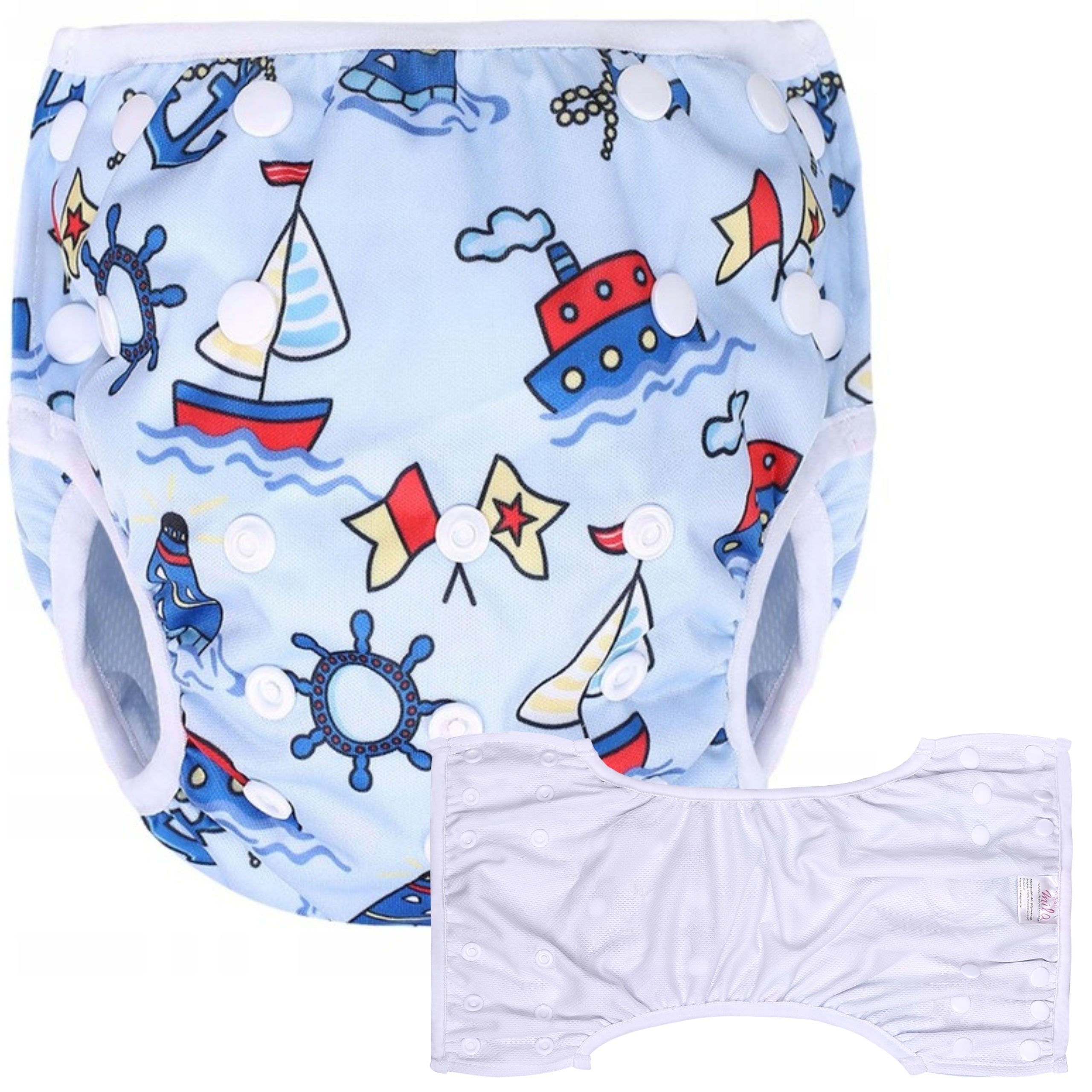 Reusable swimming panties for swimming pool, beach adjustable 3-12 kg SAILBOATS