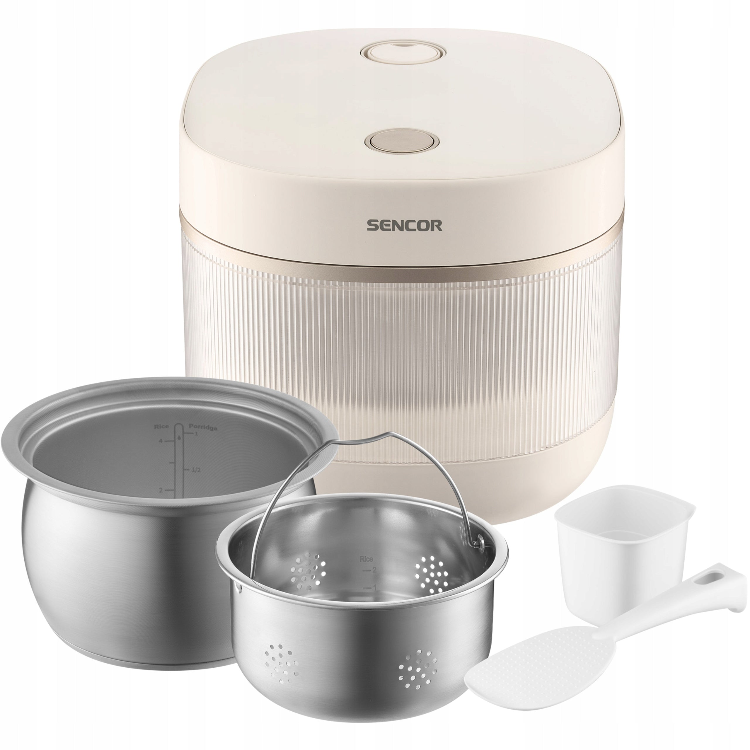 Rice Cooker LOW CARB 10 FUNCTIONS 2L Touch Screen 500W Sencor SRM 2000WH White