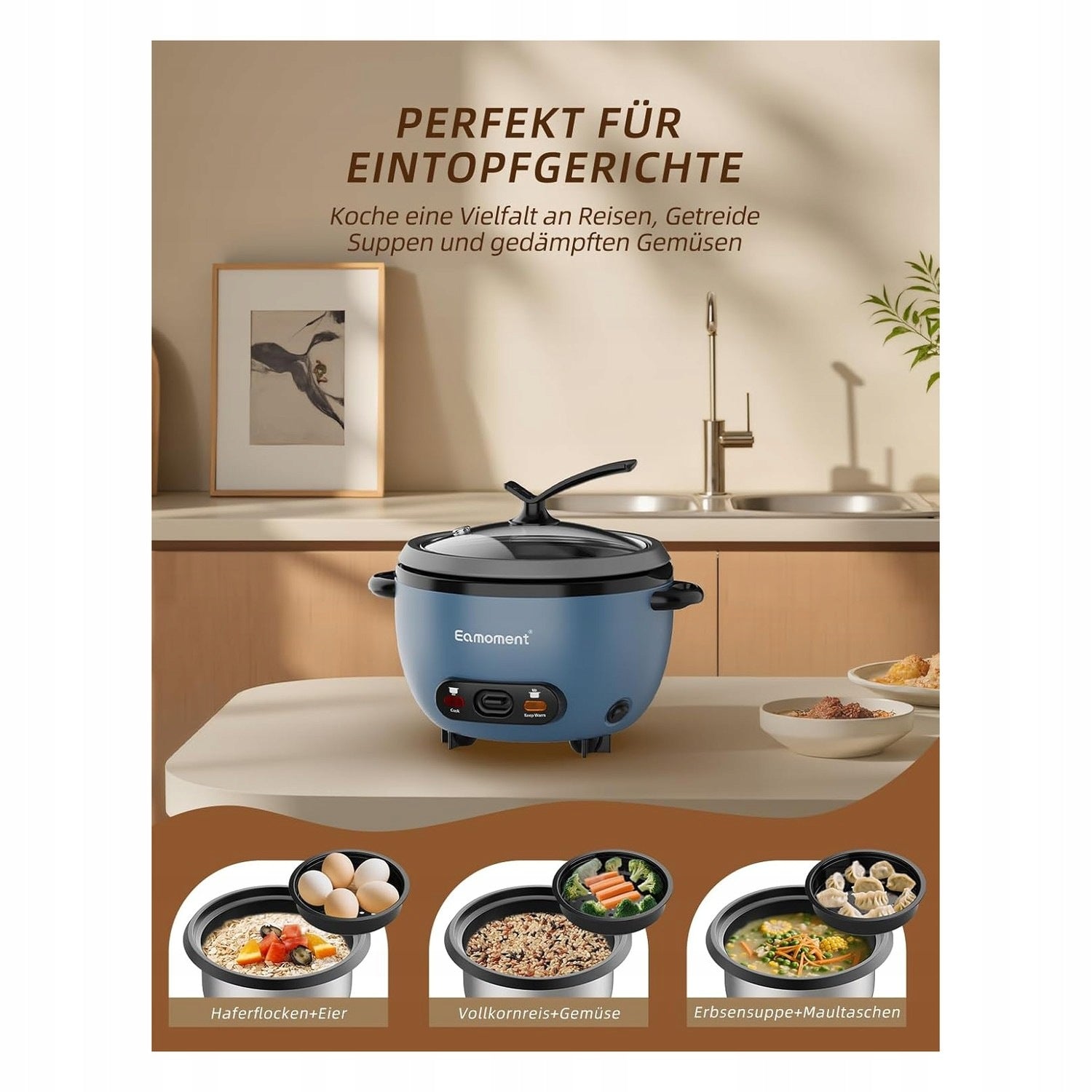 Rice Pots Black Steaming for 1-5 People Brand no brand