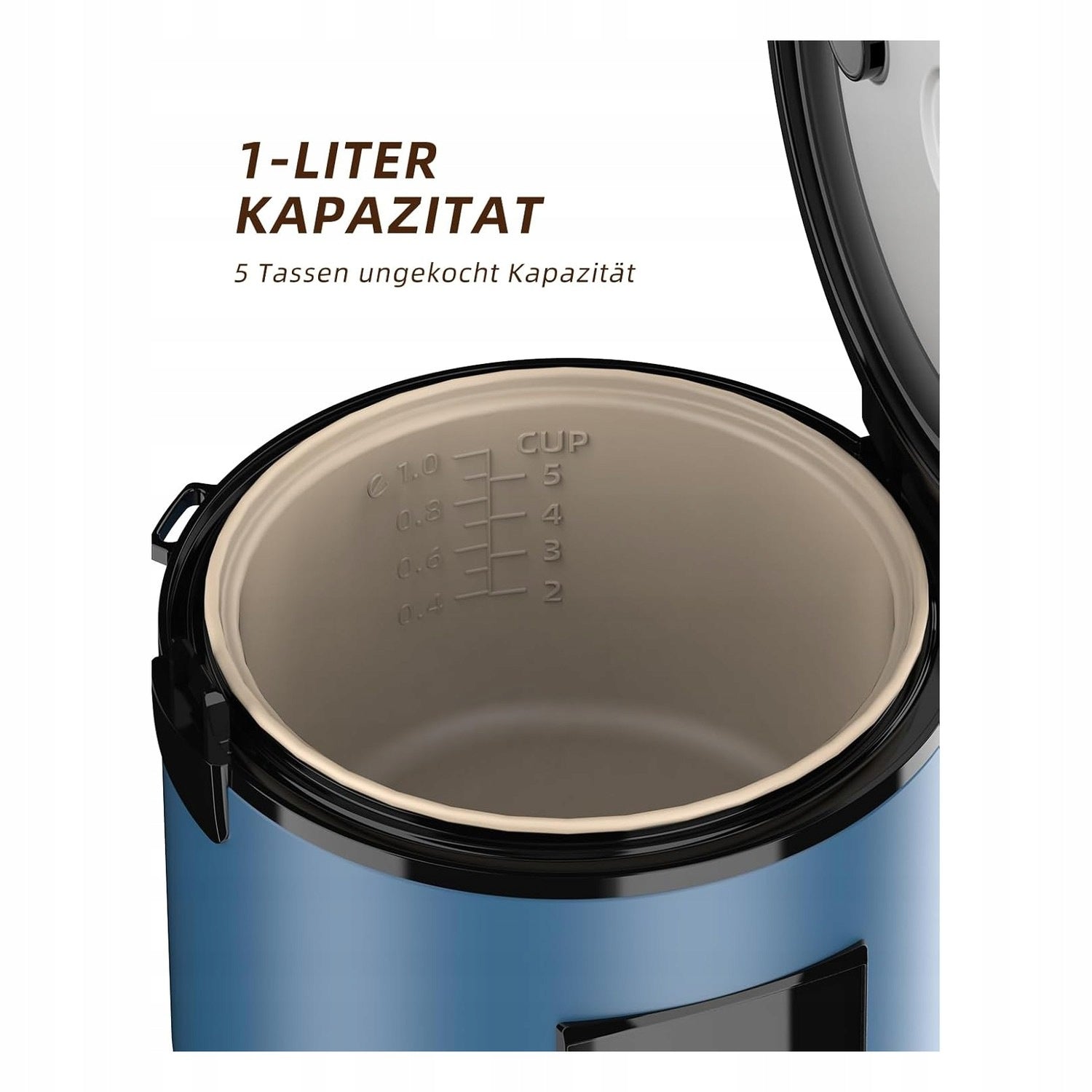Rice pots 1 liter Steaming for 1-5 people Dominant color white
