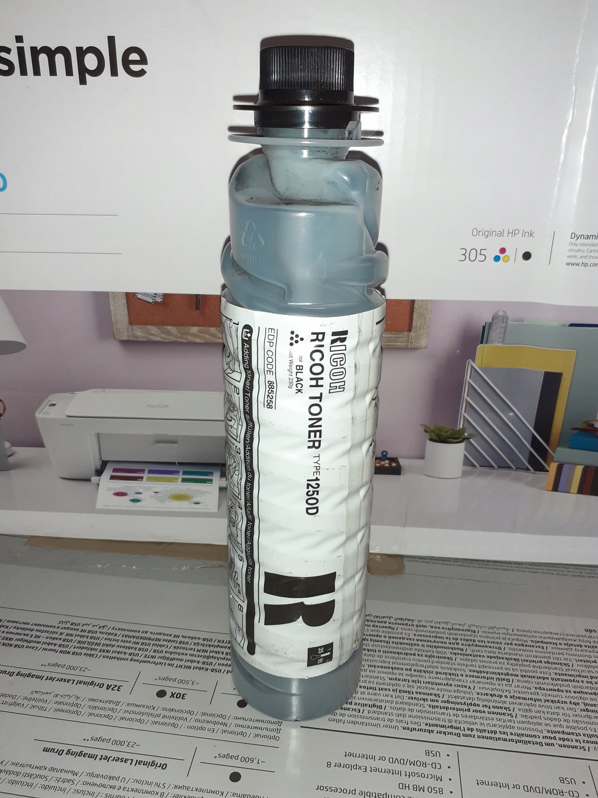 Ricoh 1250D Black 885258 Ricoh toner Packaging status original