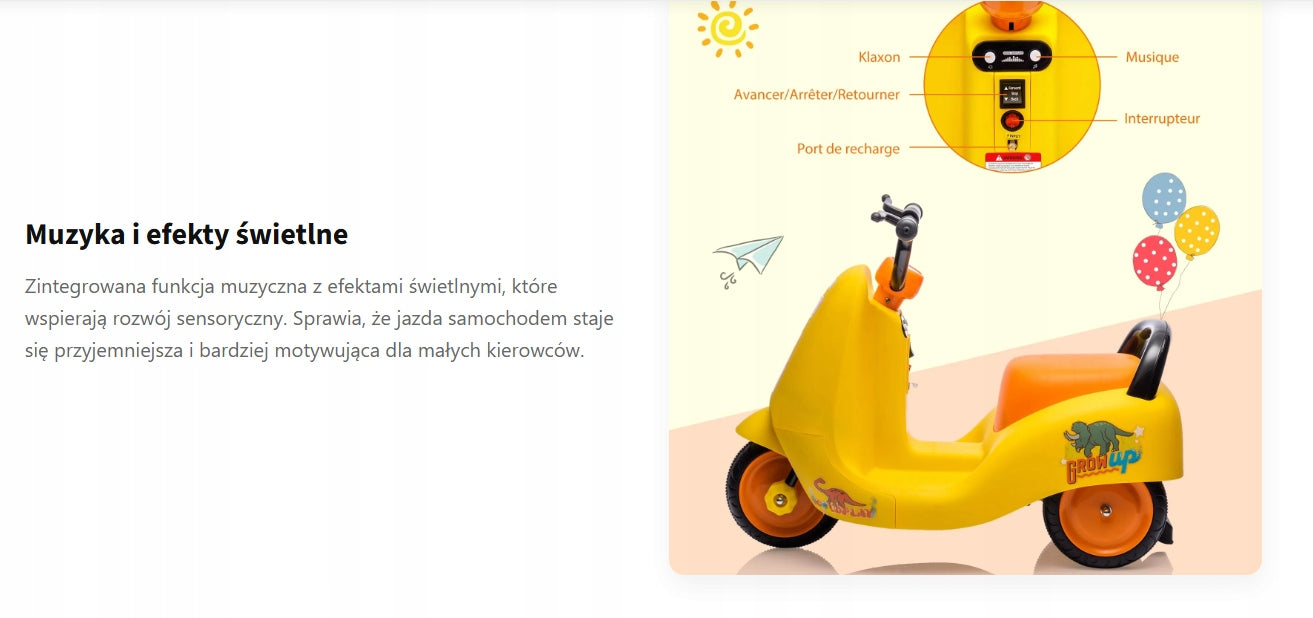 Ride-On Motorcycle Electric Yellow Brand no brand