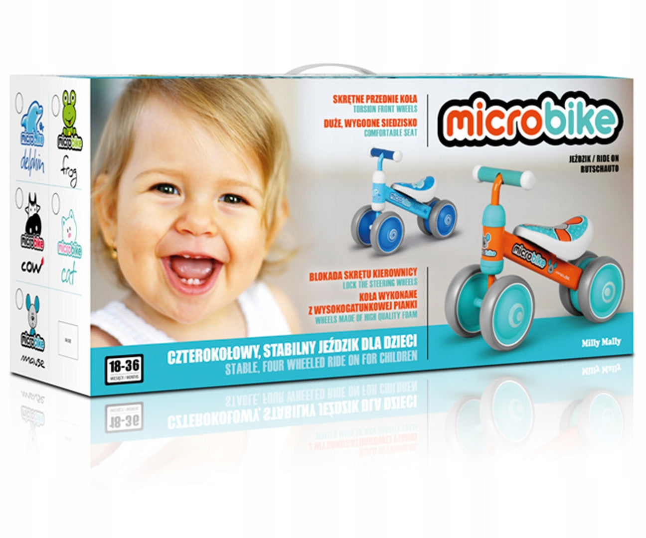 Ride-on pusher for children bike soft seat Micro Milly Mally Puppy Brand Milly Mally