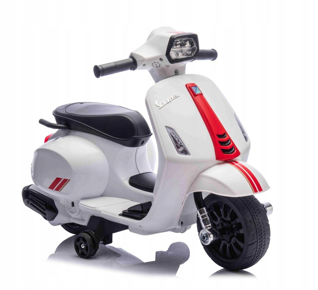 Ride-on scooter Vespa white for battery - original license, 6V, 18m+ Brand Super-Toys