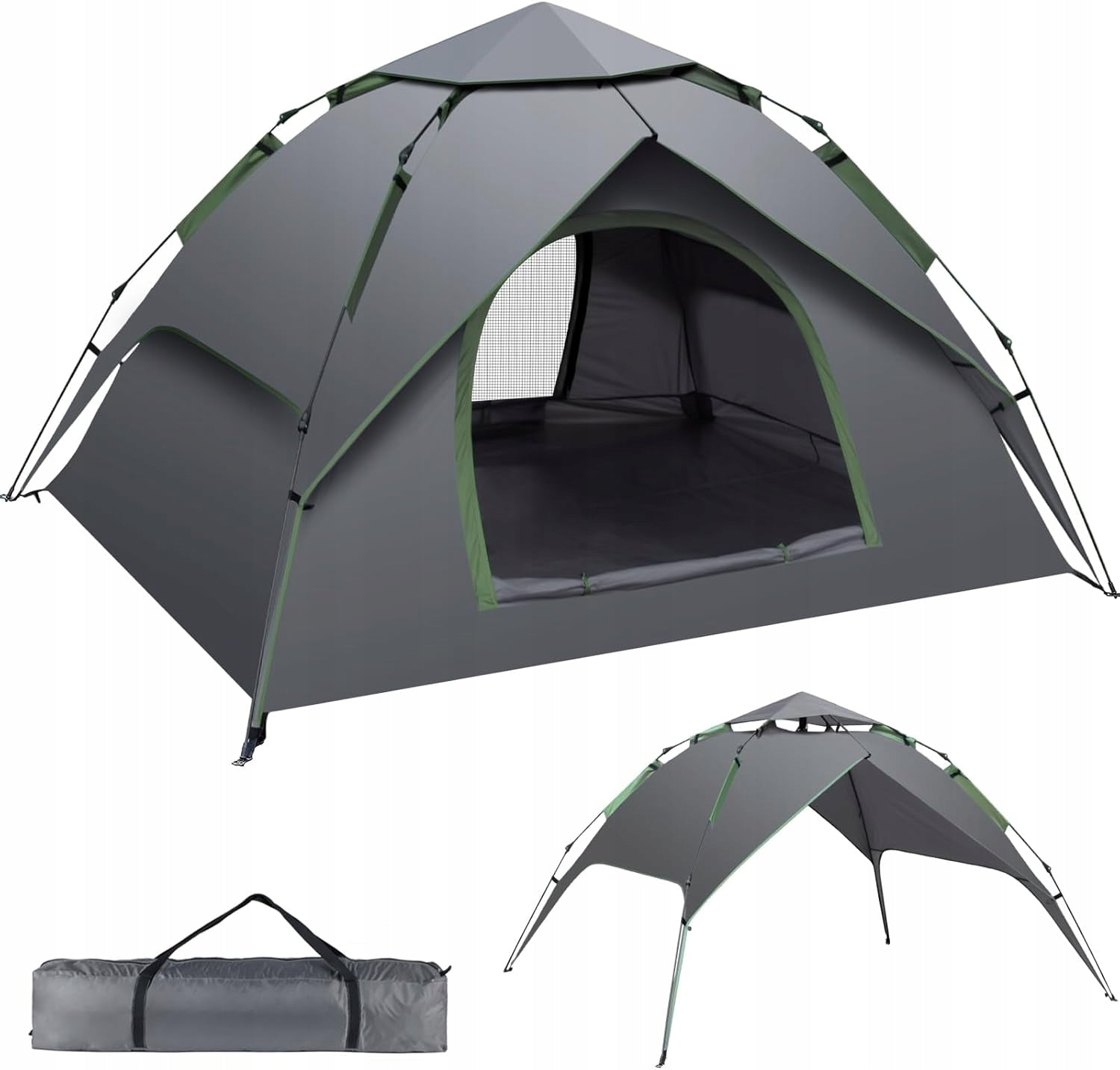 Riggoo Camping Tent 4-Person Pop-up Waterproof with Tarpaulin for Beach