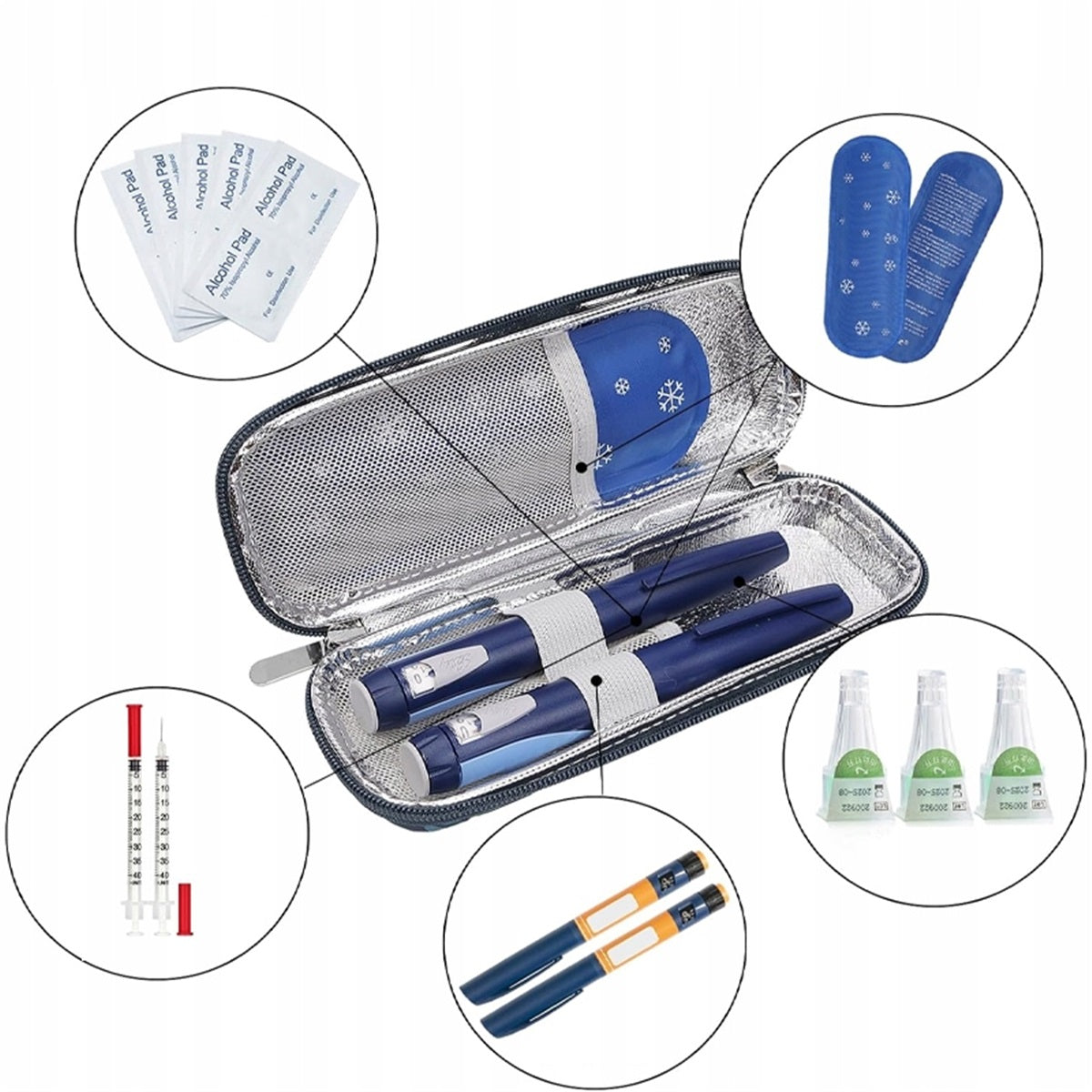 Rigid Matte Case for Insulin Storage 2 Cooling Cartridge,Blue Packaging status original