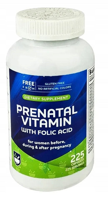 RiteAid Pharm. Vitamins for pregnant women with folic acid 225 kap USA