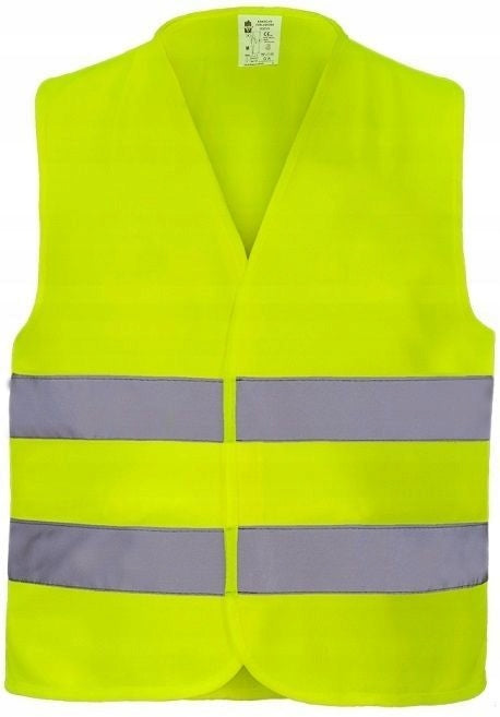 Road warning reflective vest for construction yellow Velcro size XXL