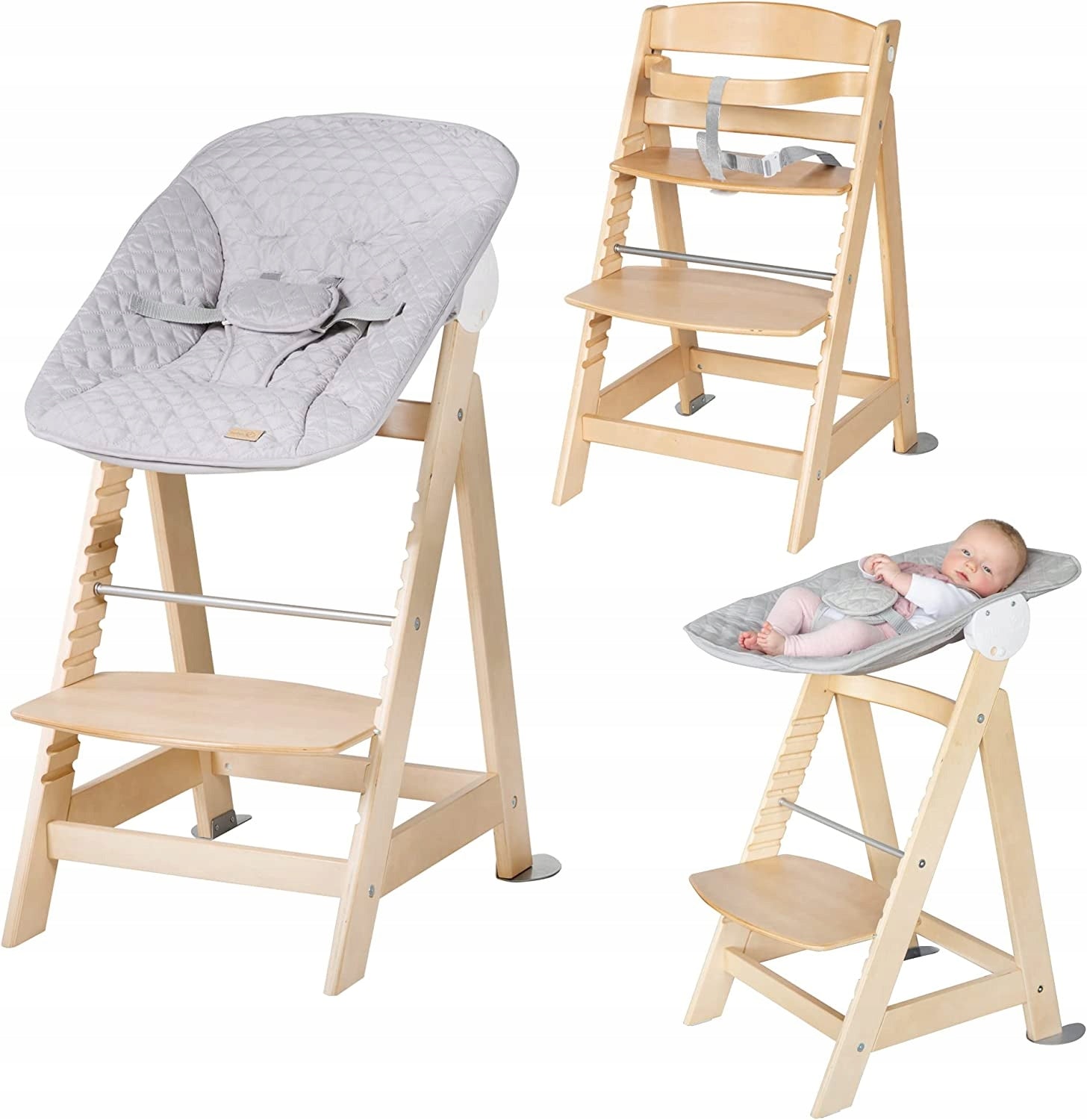 Roba 2-in-1 BornUp chair and lounger, natural-gray Manufacturer code 00