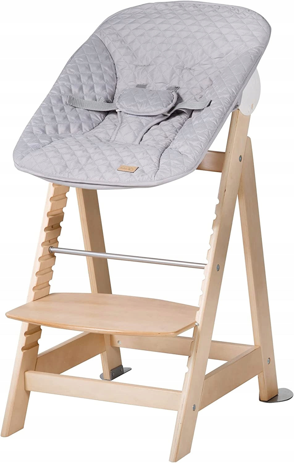 Roba 2-in-1 BornUp chair and lounger, natural-gray