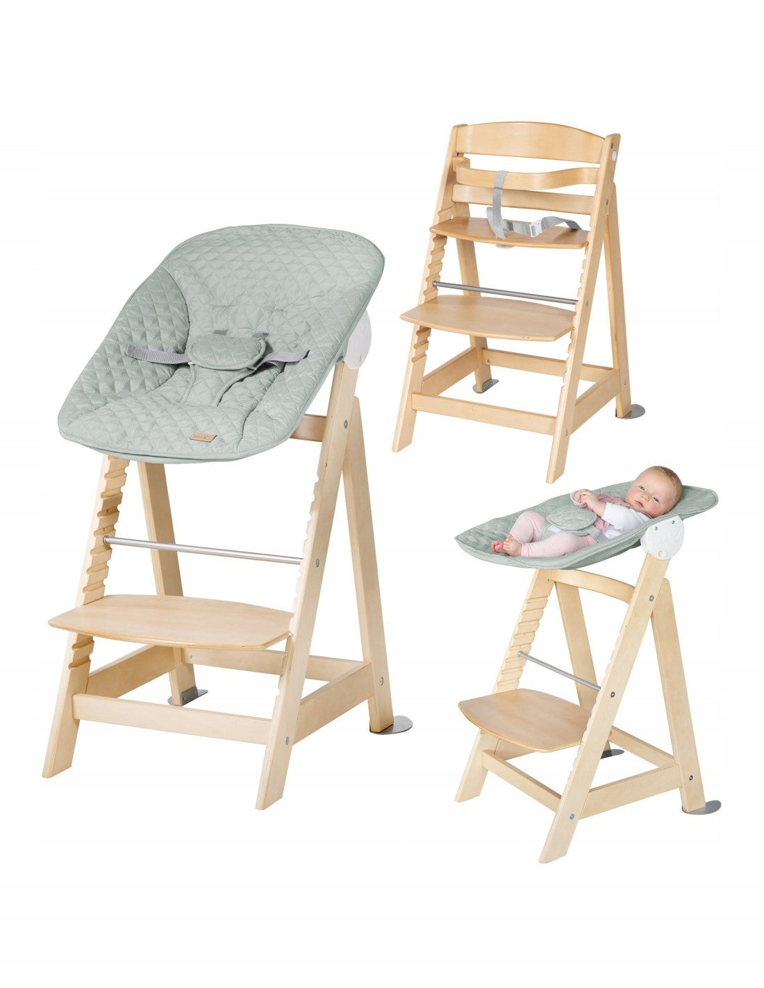 Roba 2-in-1 BornUp chair and lounger, natural-green EAN (GTIN) 4005317329192