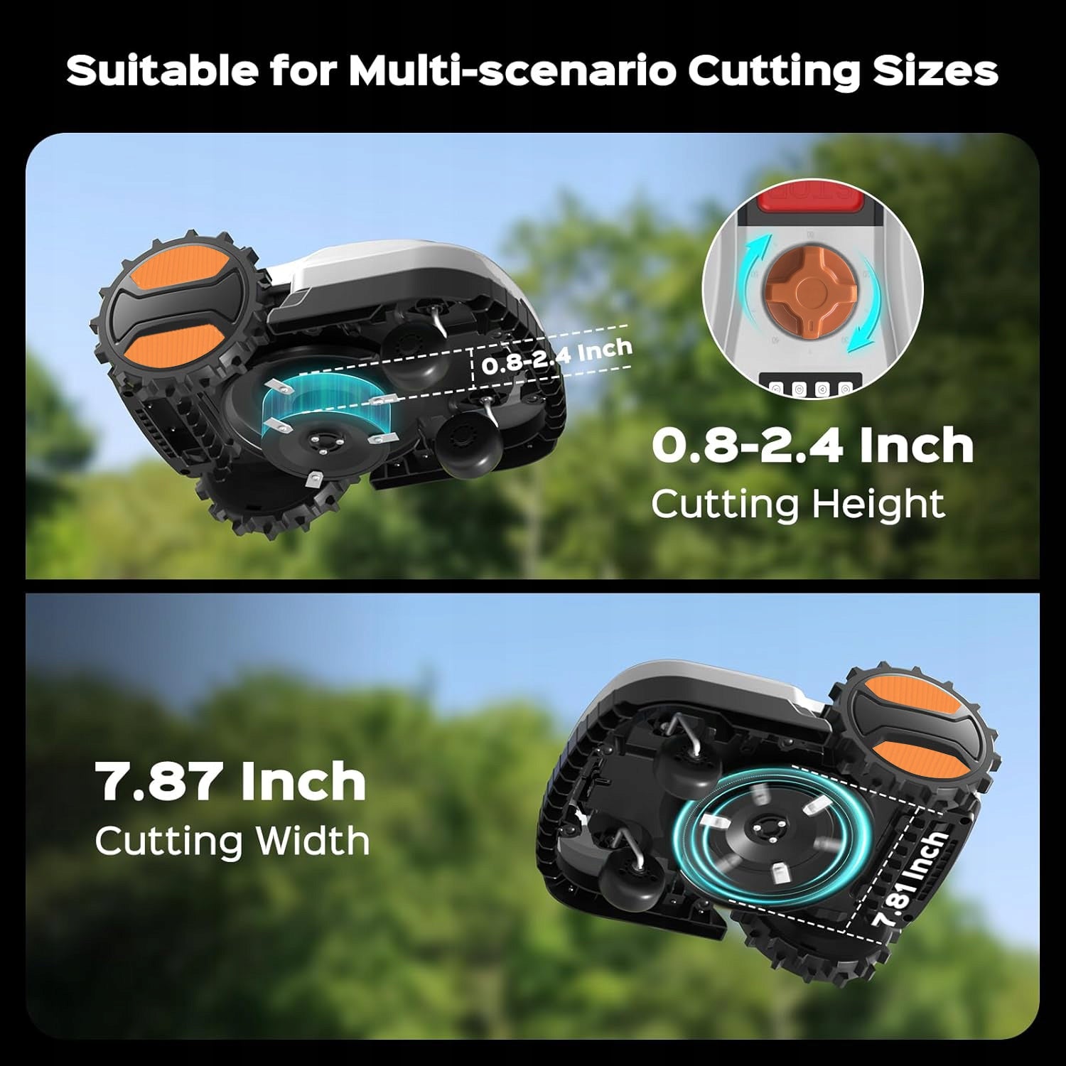 Robot Lawn Mower App Wifi Bluetooth for 600m² Garden care 2Ah Battery Model 302