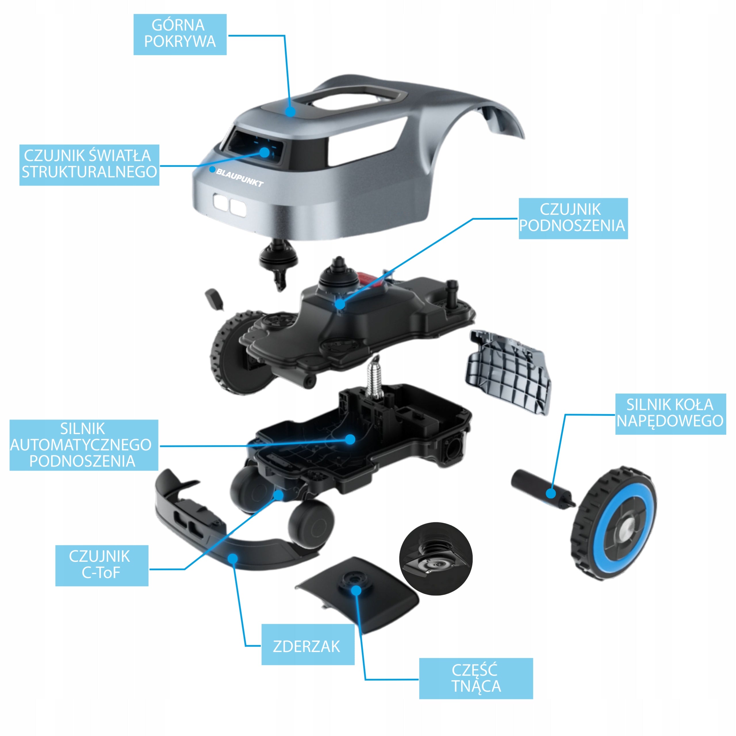 Robot Mowing Lawn Mower up to 1000 m² BT Wi-Fi App Blaupunkt Mowing performance 1000 m²