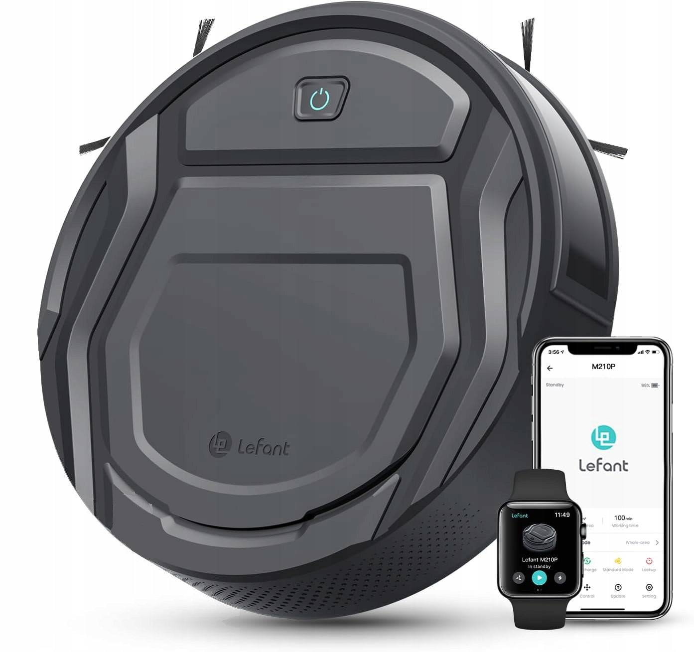 Robot Vacuum Cleaner 2200Pa Pet Hair WiFi Carpets Quiet Lefant M210P