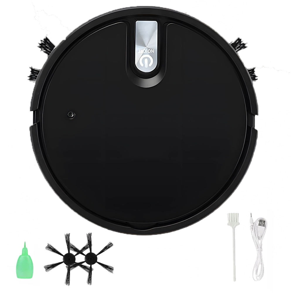 Robot Vacuum Cleaner Black Ultra Thin 1800Pa With Mist And Battery 1200mAh