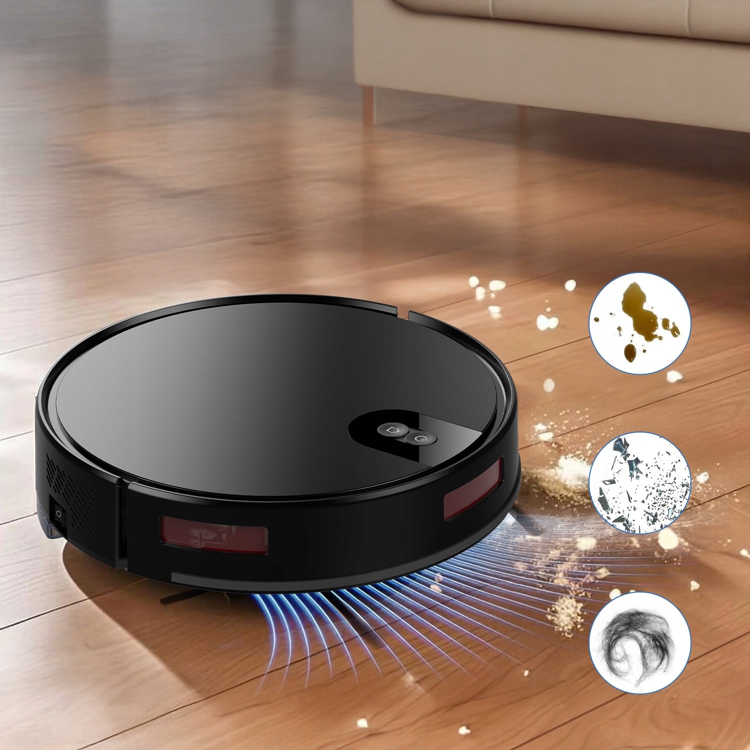 Robot Vacuum Cleaner with Mop, 3-in-1 Robotic Vacuum, 2000Pa Strong Suction Brand Bedee