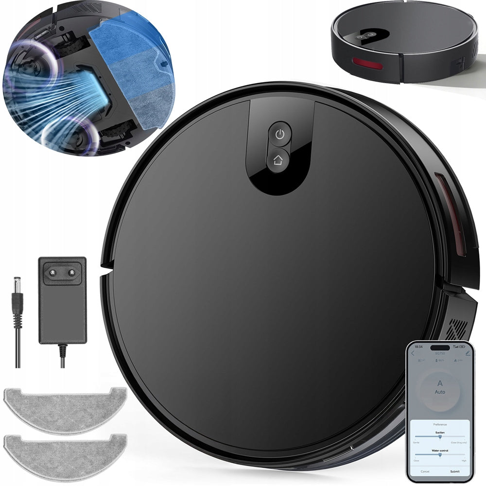 Robot Vacuum Cleaner with Mop, 3-in-1 Robotic Vacuum, 2000Pa Strong Suction
