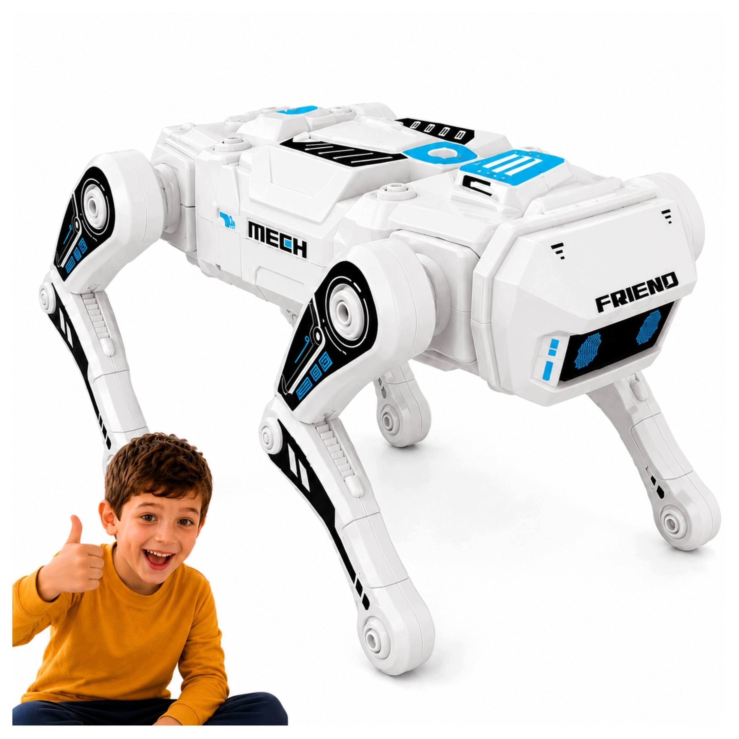 Robot dog mechanical remote controlled AI for kids light sound 3+
