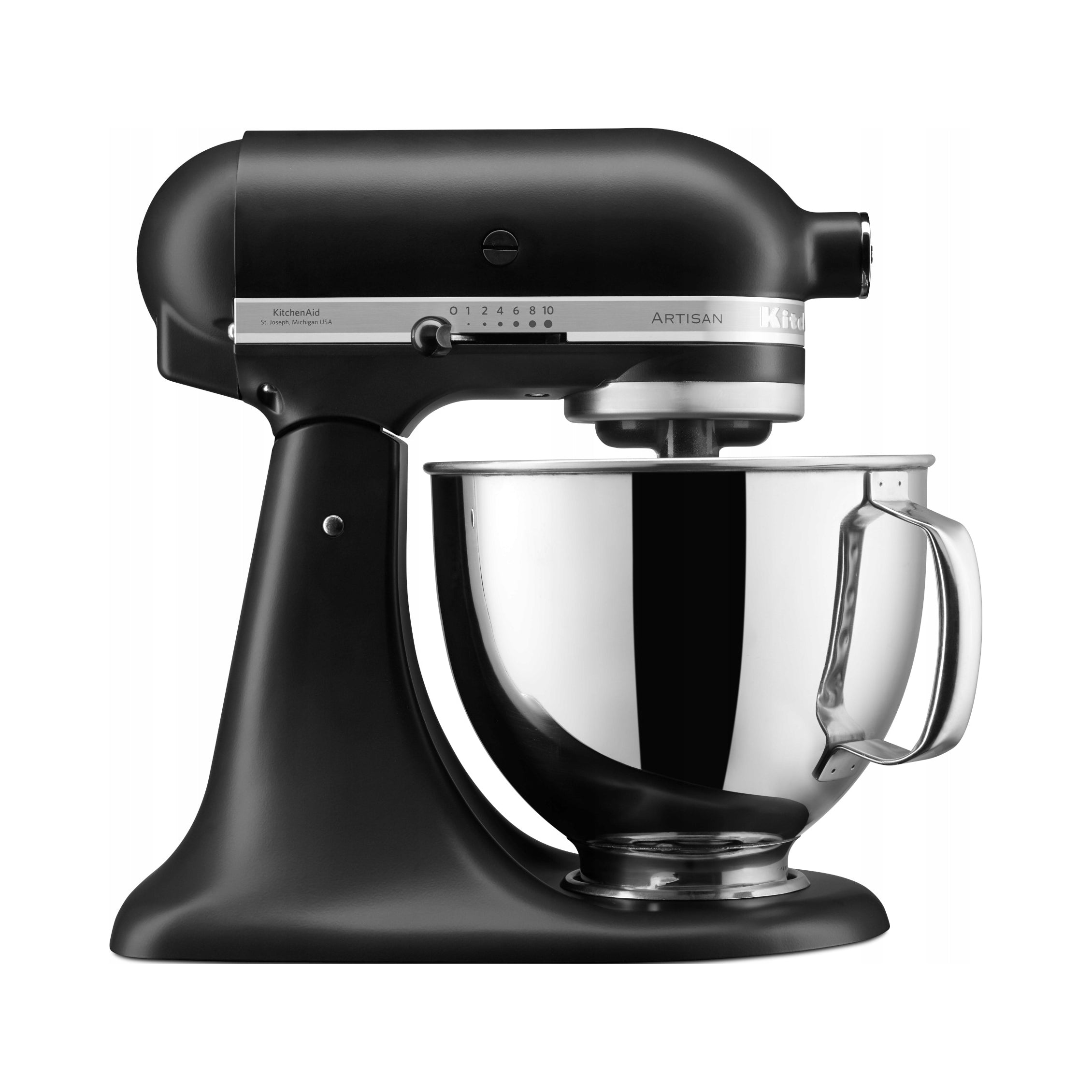 Robot planetáris mixer KitchenAid Artisan 5KSM125EBM fekete matt inox tál