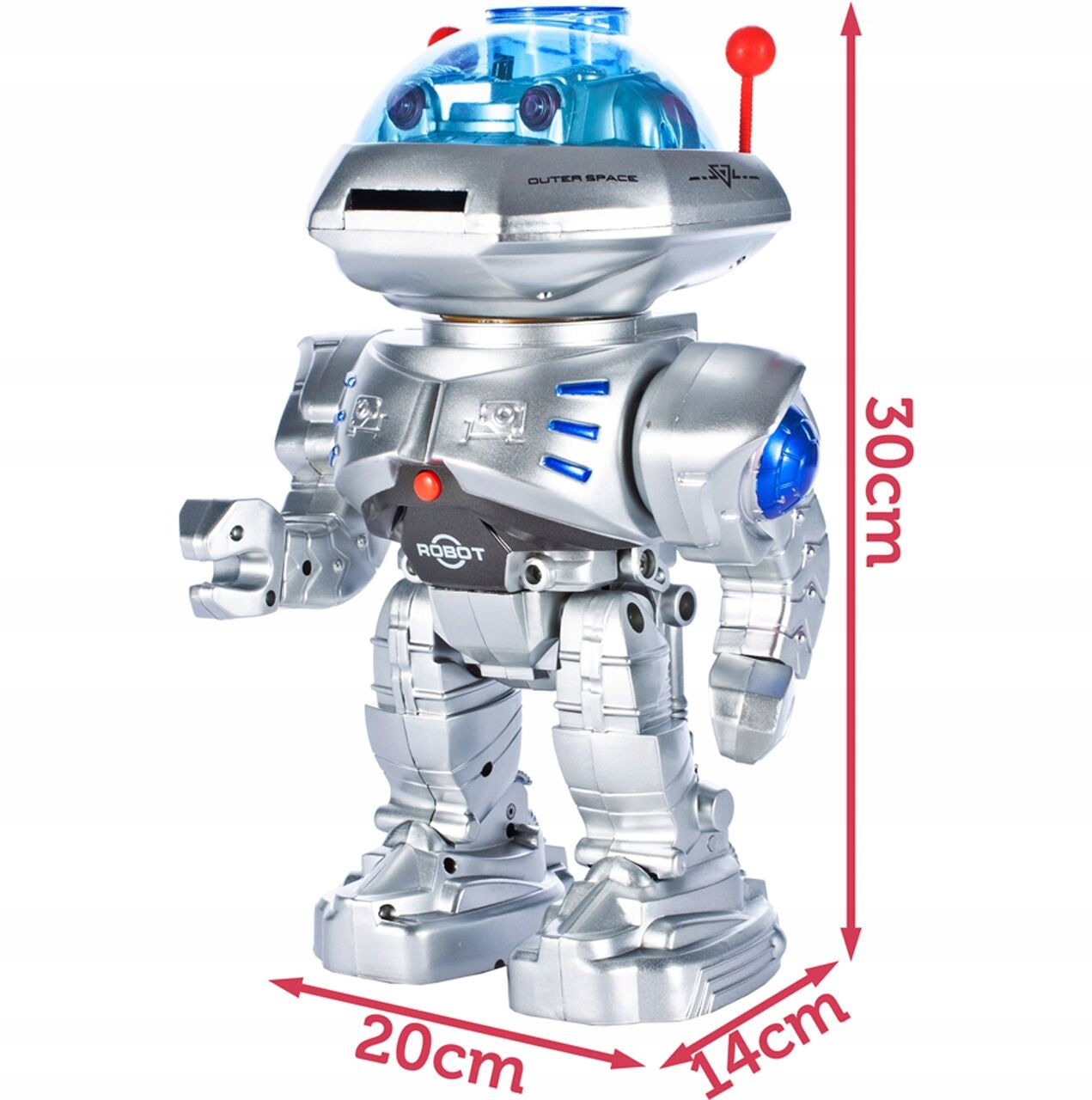 Robot shooting disks at the remote control Material plastic