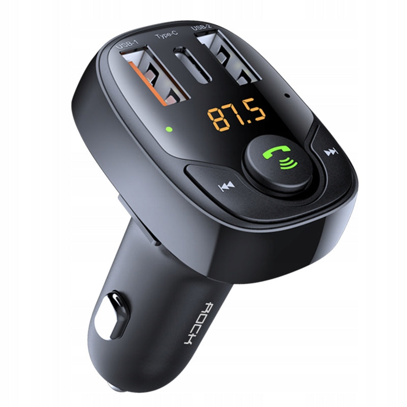 Rock Bluetooth FM Car Transmitter MP3 2xUSB + Type C + micro SD - 36W Packaging status original