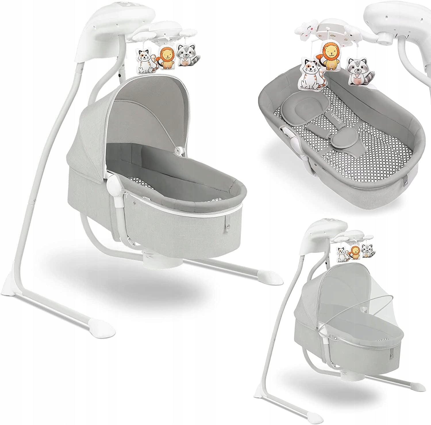 Rocker Deckchair LIONELO Henny Grey 0-6 m Brand Lionelo