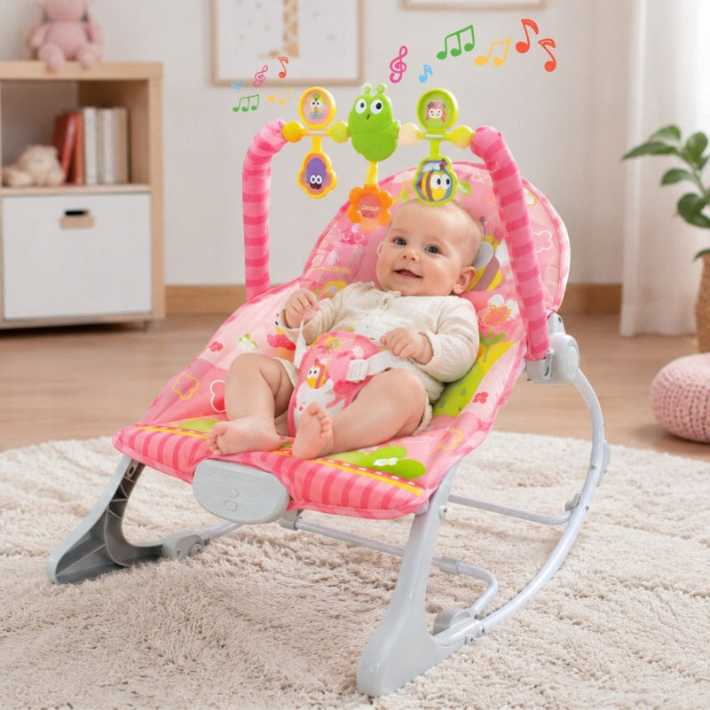 Rocker Lounger with Vibrations and Headband Pink WOOPIE Packaging status original