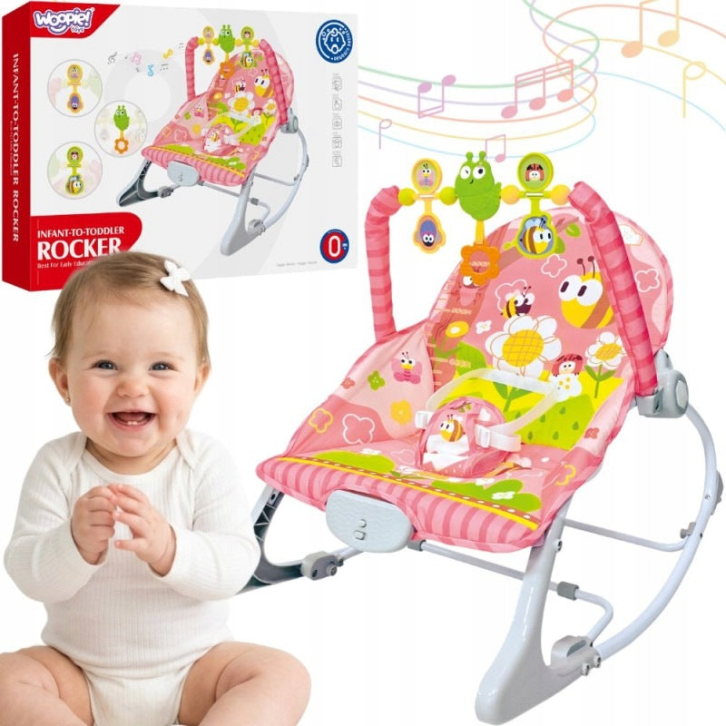 Rocker Lounger with Vibrations and Headband Pink WOOPIE