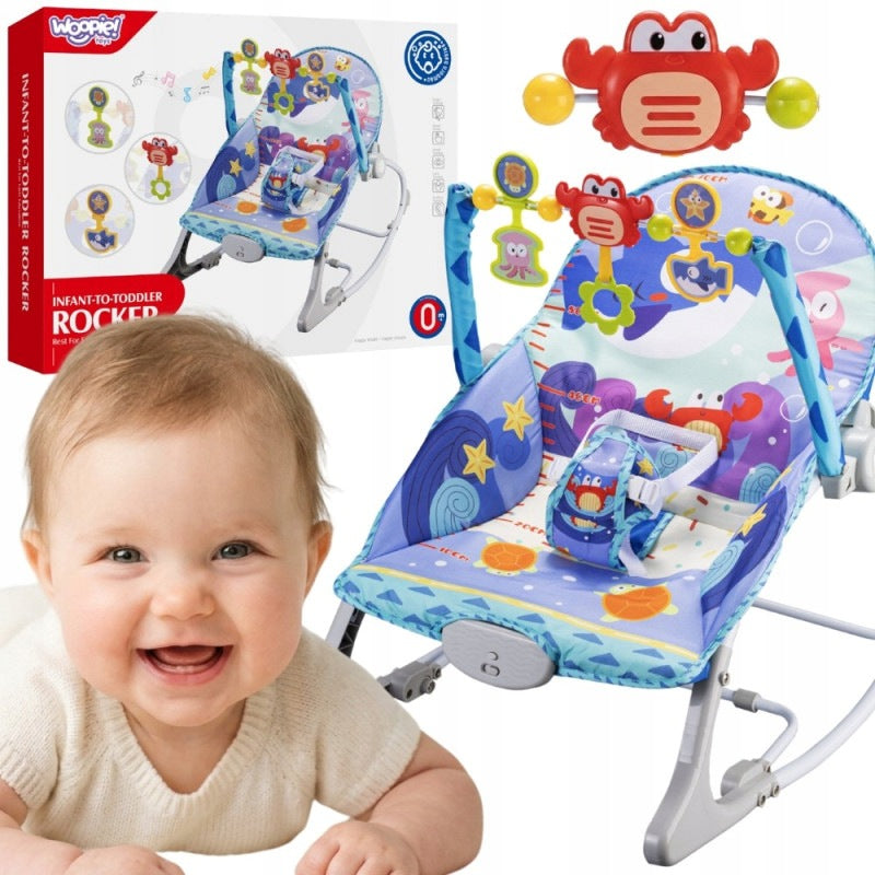 Rocker Sun Lounger 2in1 Crab Interactive Vibration Melodies WOOPIE